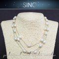 NO.1 low price wholesale simple style fashion pearl necklace jewelry set 2015 latest design bead jewelry manufacturer